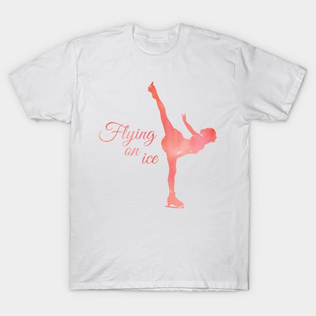 Figure skating - Ice skating girl - pink arabesque pose - ice skater T-Shirt by Vane22april